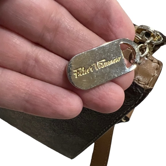 Flavi Vismano Vintage Brown Tan Genuine Leather Shoulder Bag Purse - Picture 5 of 12